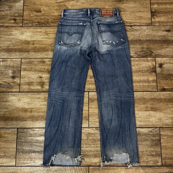 Vintage Diesel Industry Jeans Mens 36 Blue Distressed Made in Italy Button Fly - Picture 3 of 16